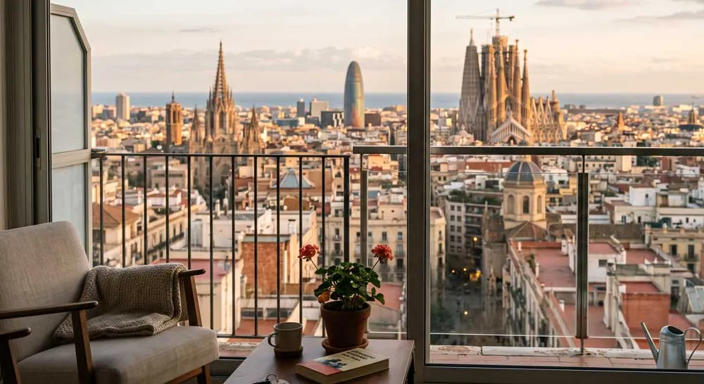 Barcelona skyline for str and property management