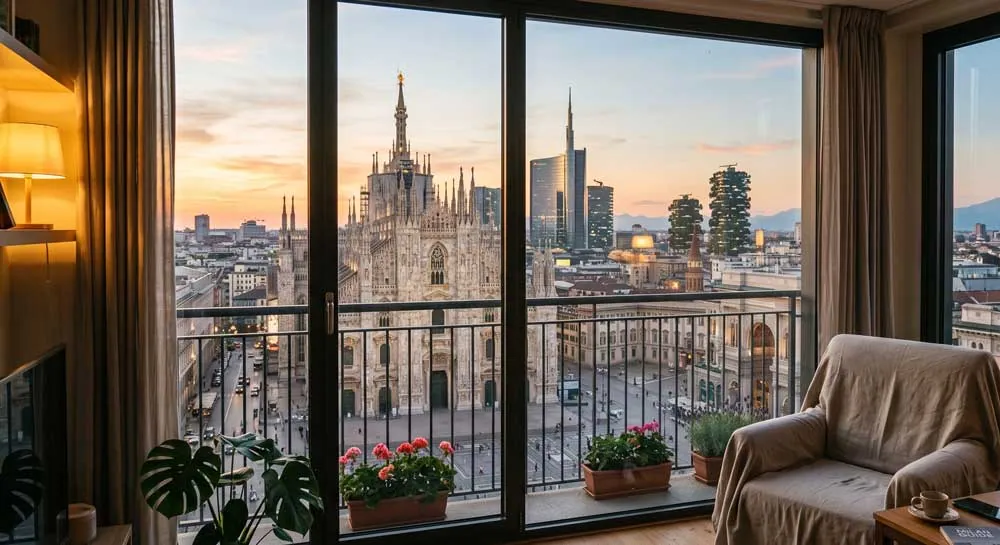 Milan skyline for str and property management