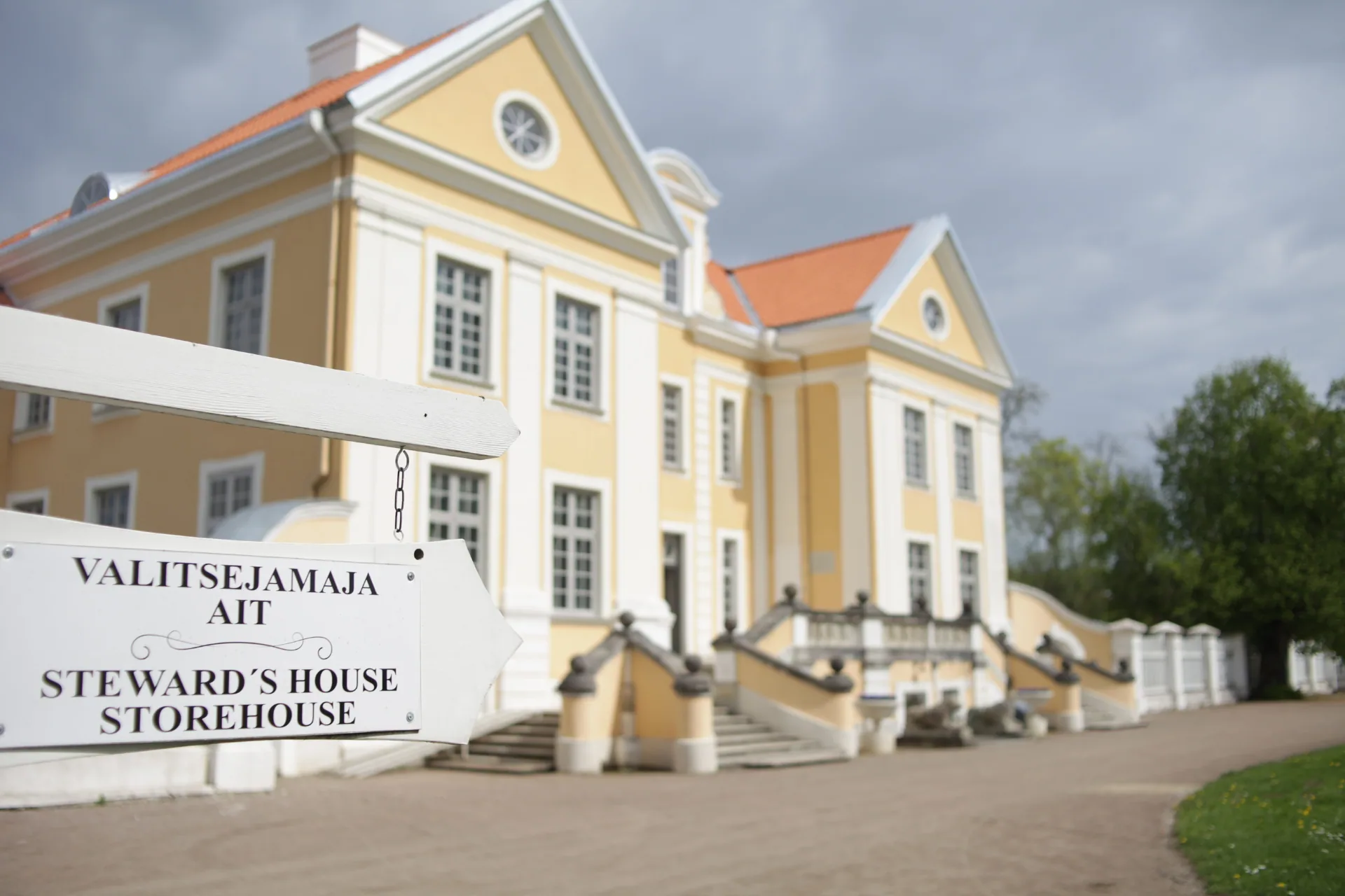 Historic Palmse Manor guest house exterior in Estonia featuring traditional Baltic German manor architecture.