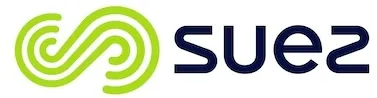 The Suez logo featuring a green stylized S-shaped swirl next to the word 'suez' in dark blue lowercase letters.