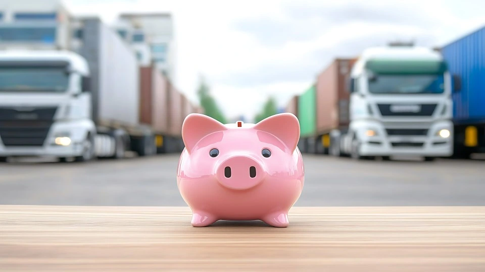piggy bank with a fleet behind