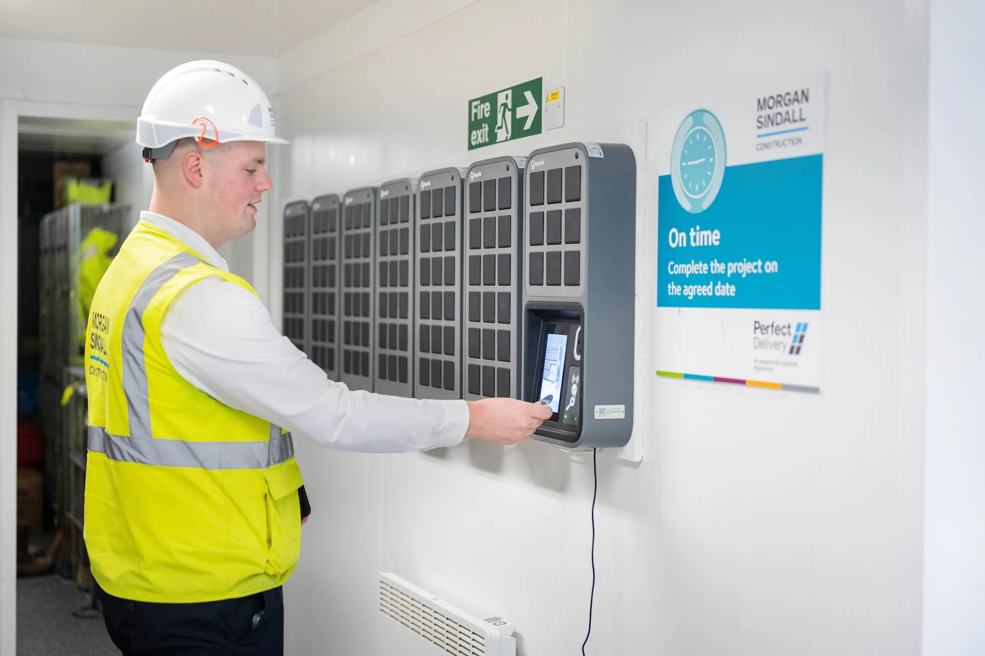 Site Manager Rob Harrison scanning a Keycafe fob at the SmartBox