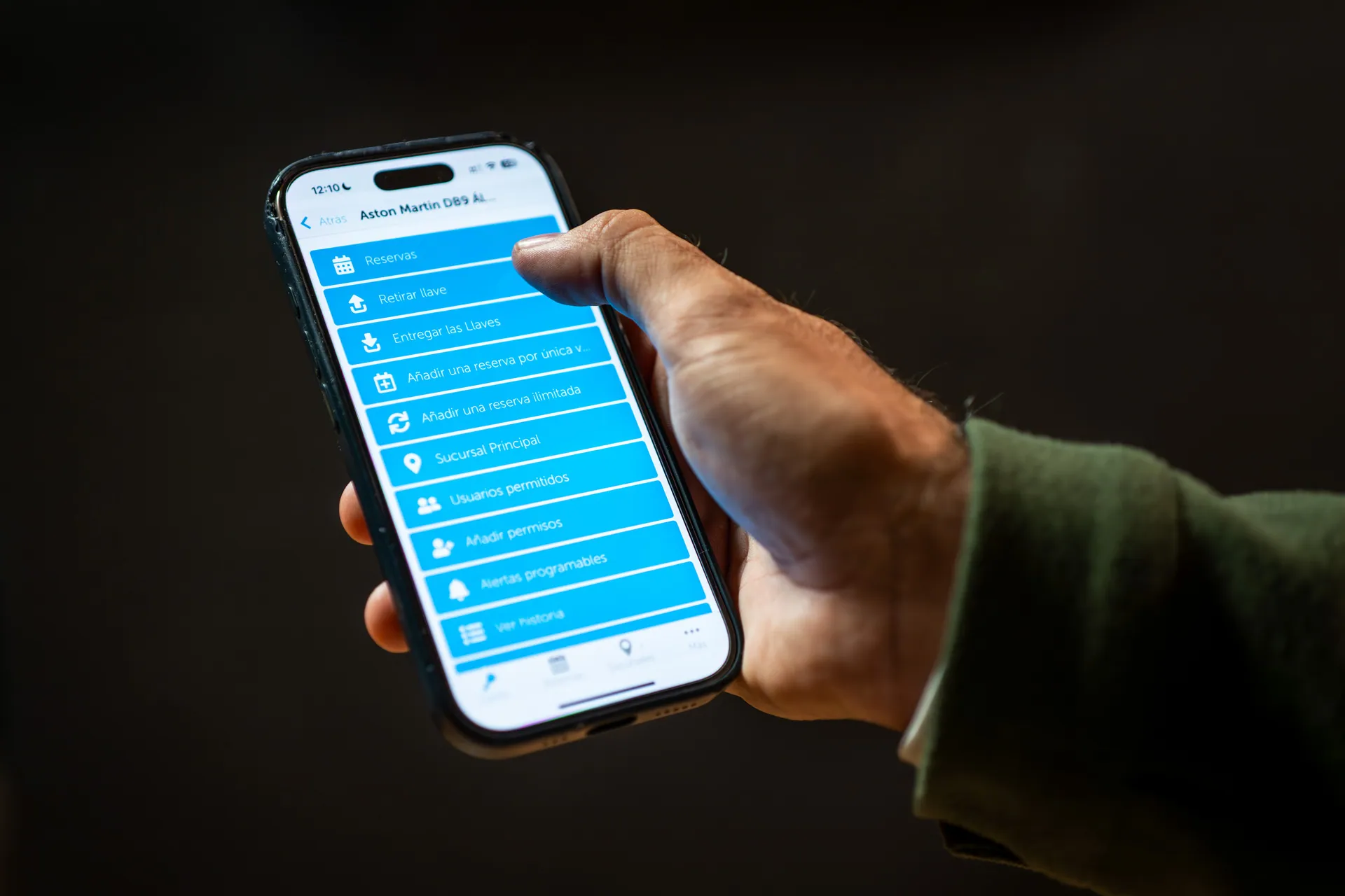 Close up of the Keycafe mobile app