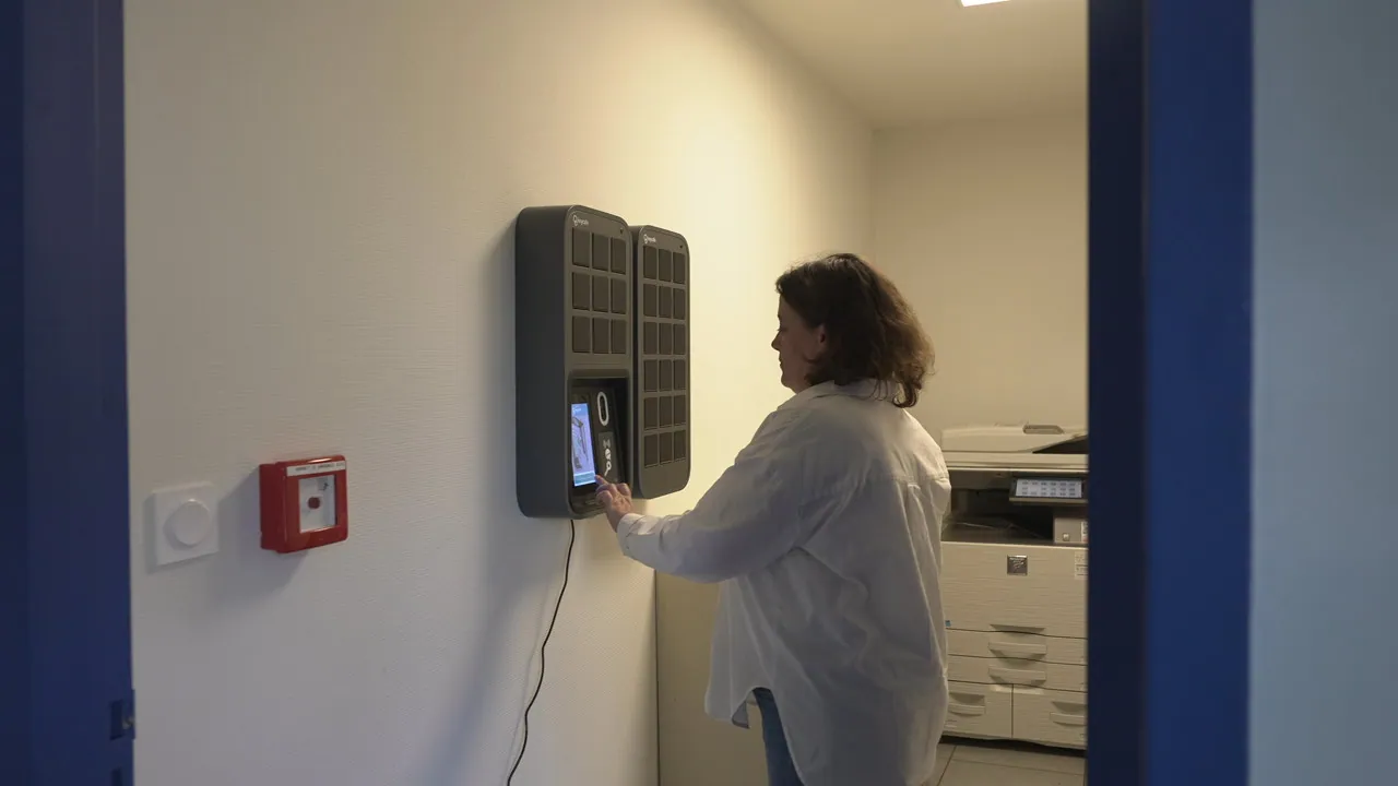 A woman using the keycafe smartbox
