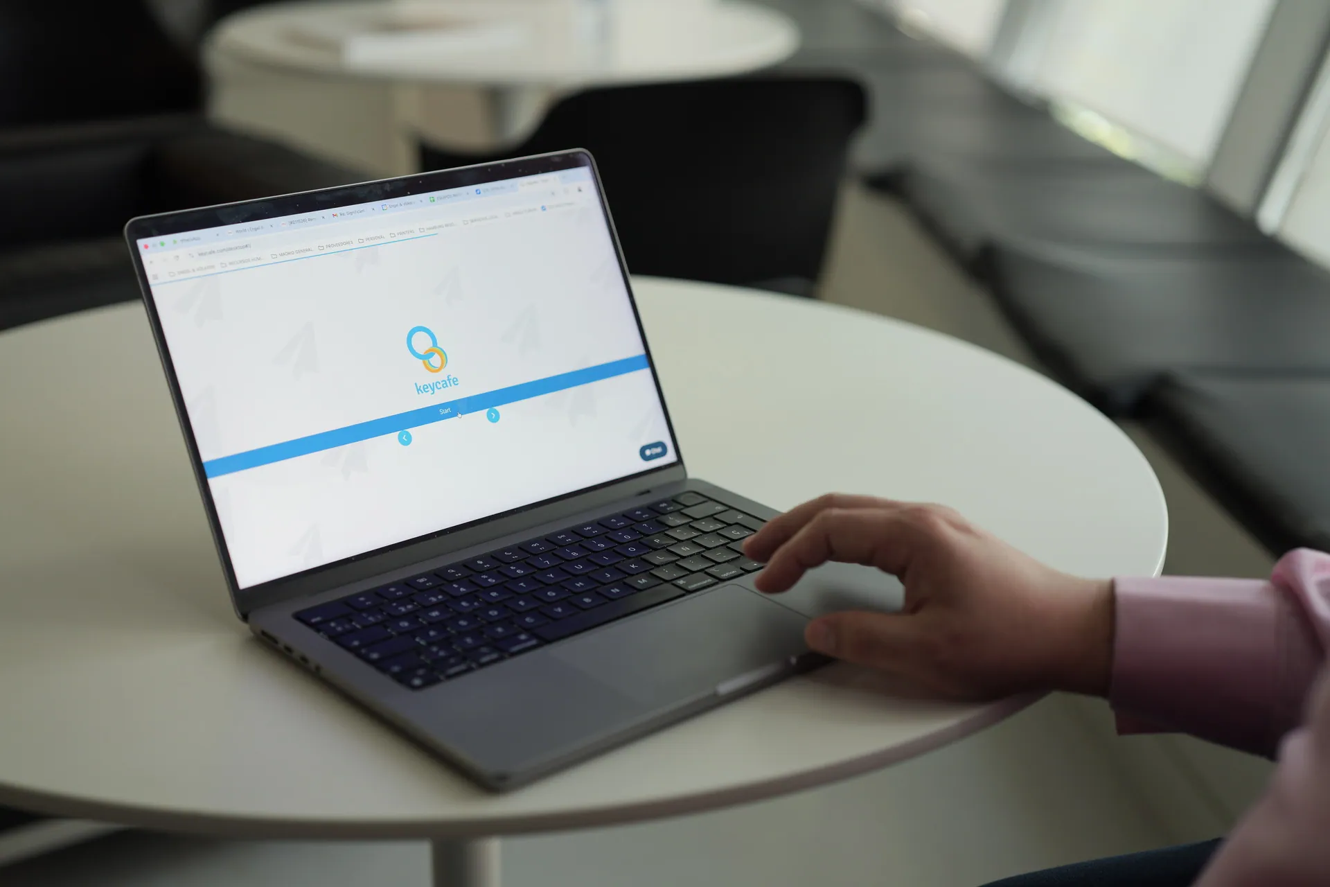 The Keycafe app open on a laptop