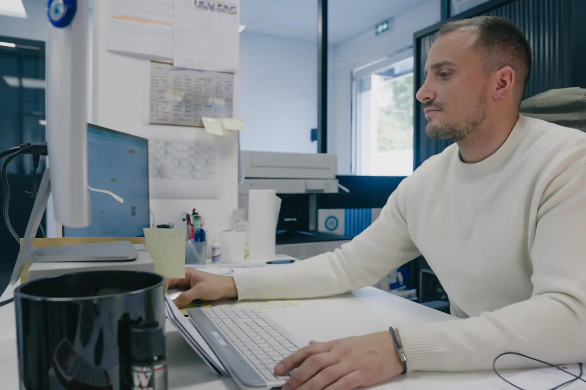 Quentin Roos operations director of SEGAM working on his desktop