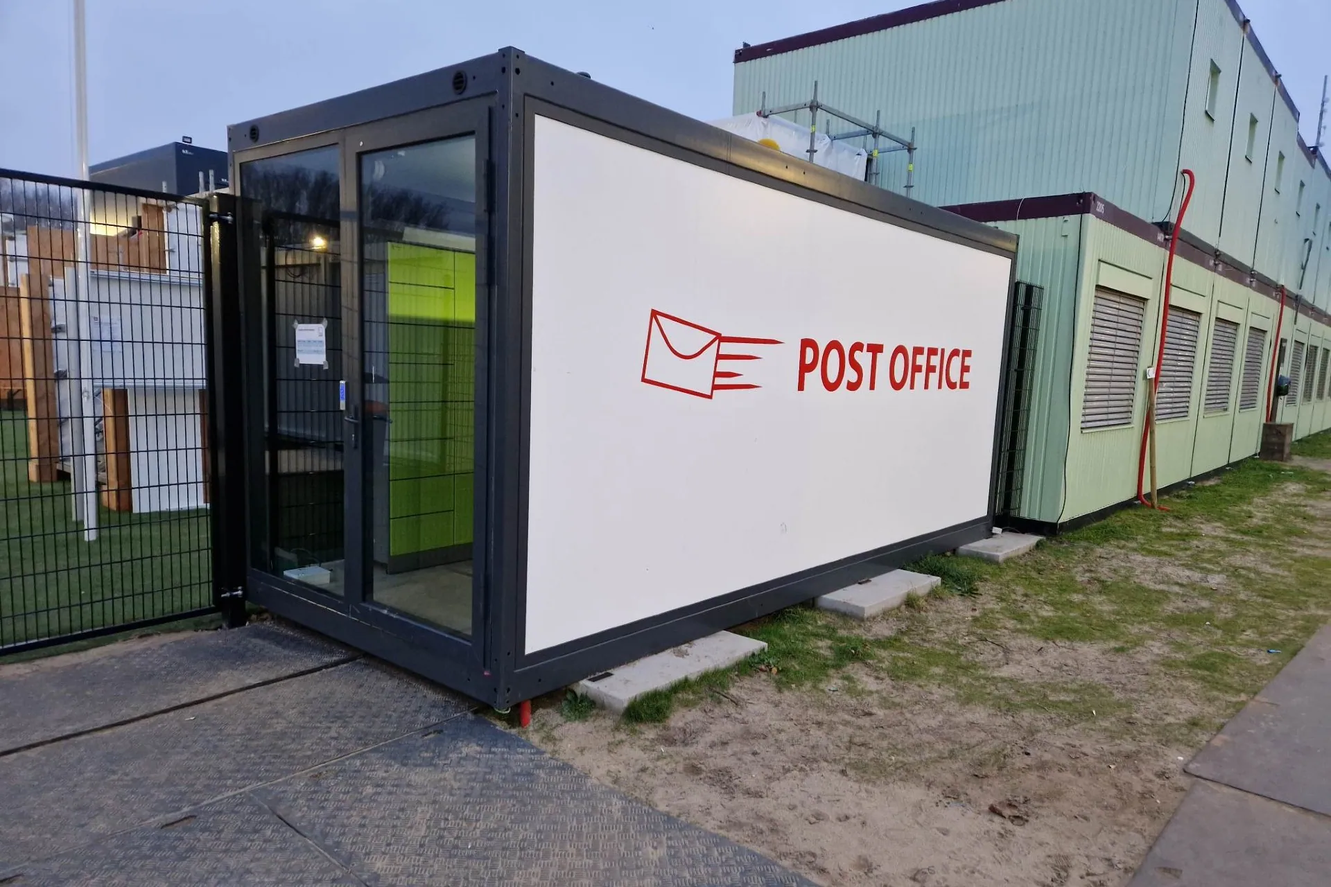 A mobile post office inside a refugee camp set up by E-Demonstrations