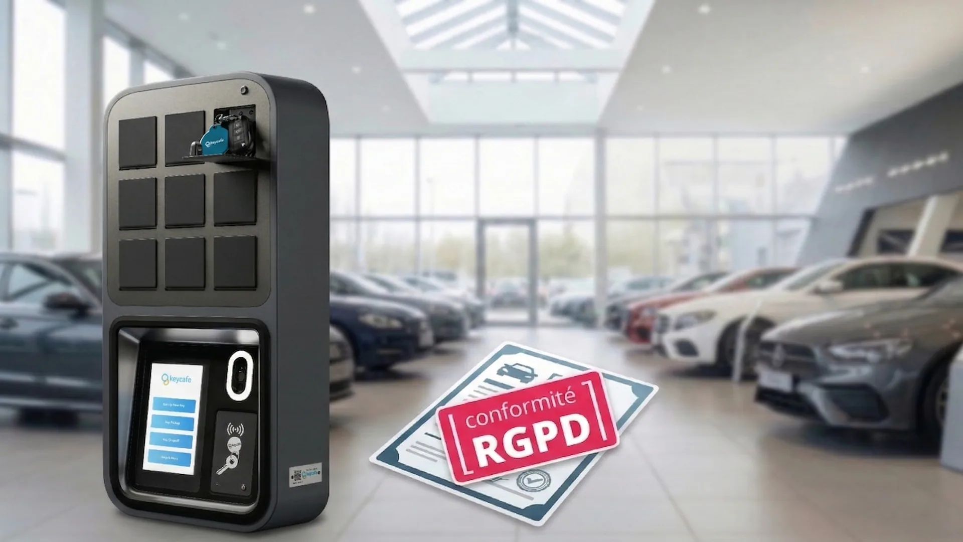 The Keycafe SmartBox at a car dealership, ensuring GDPR-compliant key management.