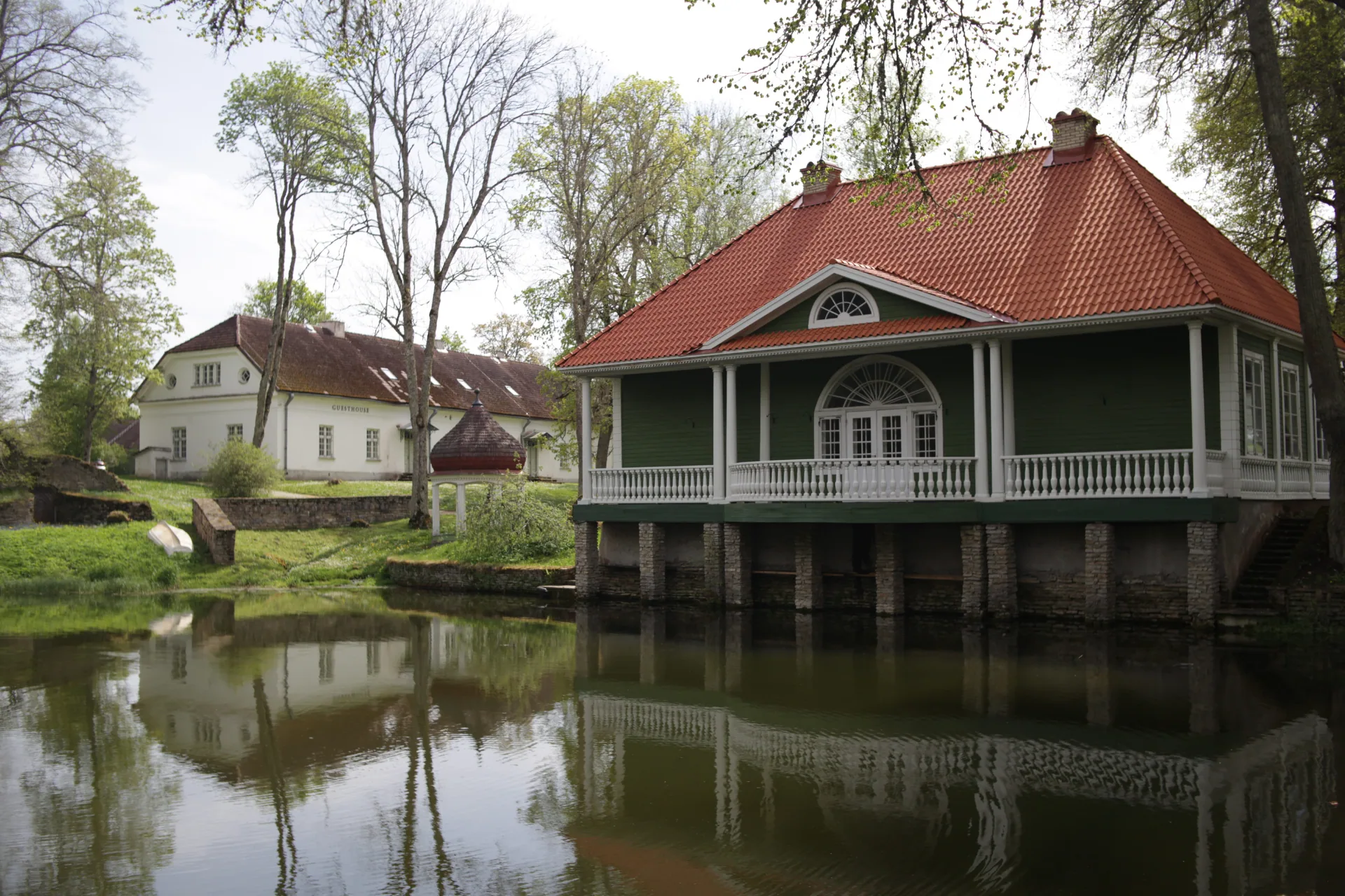 Palmse Manor Guesthouse exterior at Virumaa Museums historic estate complex in Estonia.