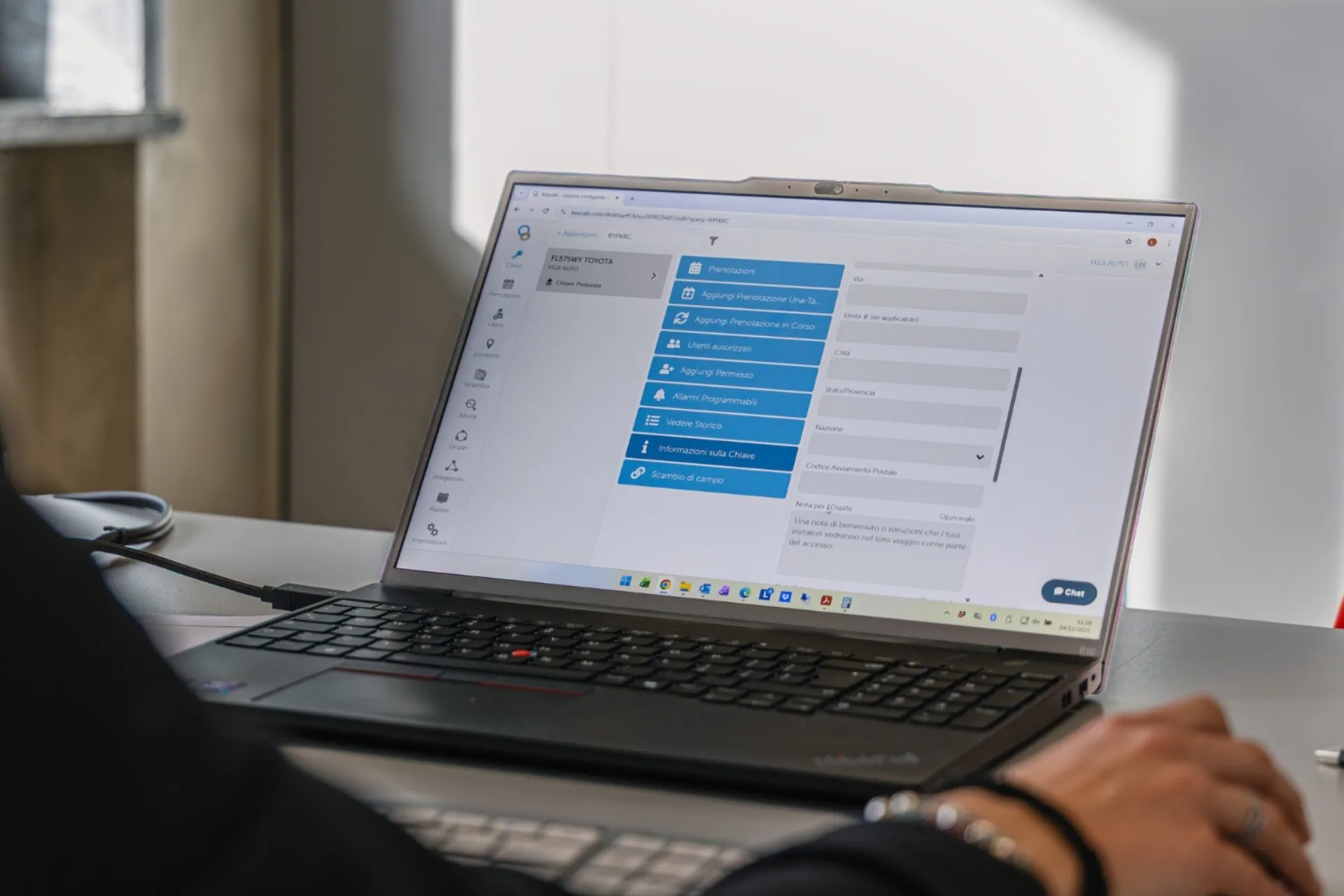 Laptop with the Keycafe app open