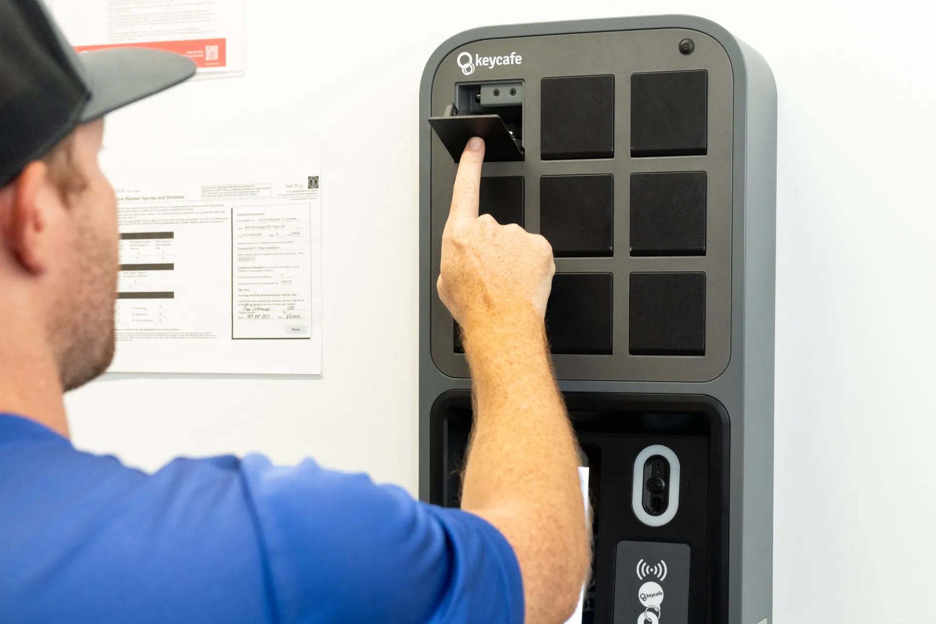 SunVena Solar staff member closing a SmartBox bin